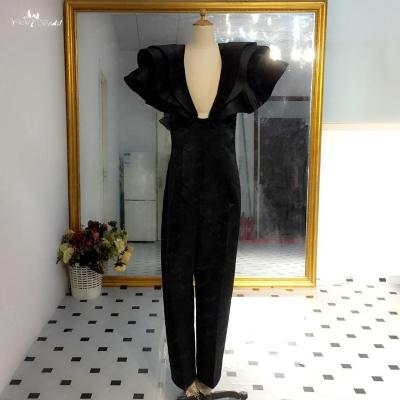 China LZF075 Yiaibridal Sexy Party Dress Real Work Women Deep V Black Breathable Rompers Overalls Vestidos De Fiesta for sale