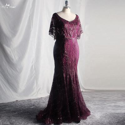 China RSE926 Purple Wedding Mother Of The Bride Dresses Vintage Women's Lace Long Bridesmaid Dress for sale