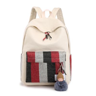 China New style waterproof girl's backpack stripe bags factory Harajuku style fashion air waterproof backpack for sale