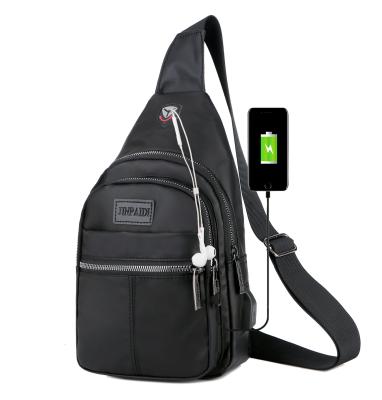 China Leisure Factory Fashion Direct Shoulder Cross - Body Sling Bag Men Small Chest Bag With USB for sale