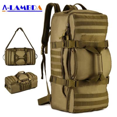 China High Quality Waterproof Dual Function Universal Travel Backpack Bag Handbag 60L Capacity Large Tactical Luggage Mountainee for sale