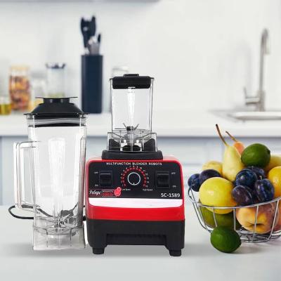 China Multifunctional Commercial Heavy Duty Cheapest Blender Fruit Juice Blender 2 in 1 Smoothie Blender with Double Cup for sale