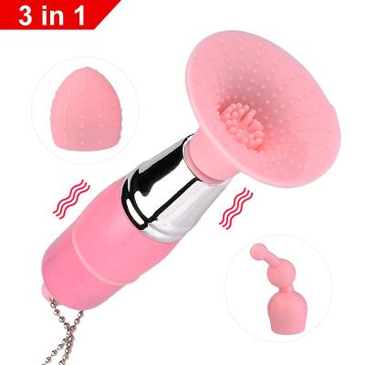 China Wireless 3 in 1 Pocket Nipple Clitoris Stimulator G-spot Vibrator AV Mini Wand Massager for Women for sale