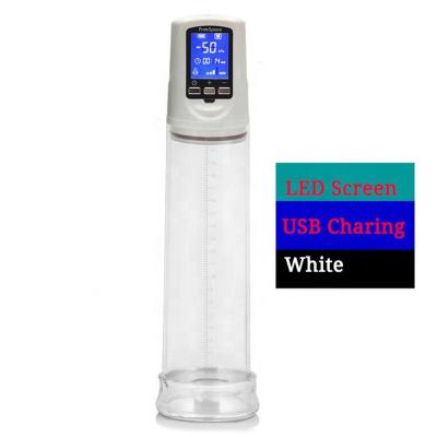 China LCD Display USB Rechargeable Enlargement Sucking Masturbator Vacuum Train Enlarger Penis Pump Cylinder For Male With LED Display for sale