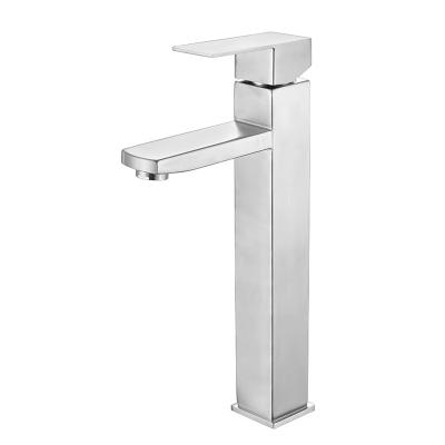 China Hot And Cold Basin Square Faucet SUS304 Stainless Steel Metered Faucet Bathroom Basin Mixer Basin Faucets Toilet Faucets for sale