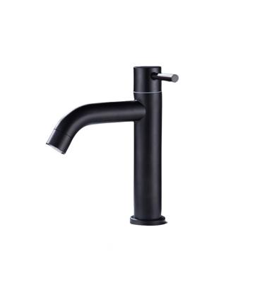 China Metered Faucets Hot And Cold Single Handle Bathroom Basin Faucet Stainless Steel Black Basin Faucet Mixer for sale