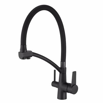 China Modern Metered Faucets And Minimalist Three Ways Filter Flexible Kitchen Mixer Water Purifier Kitchen Faucet for sale