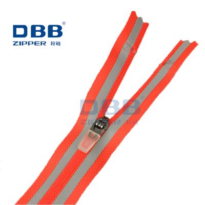 China Wholesale Zipper Zippers #3#5 Reflective Nylon Zipper High Quality Viable for sale