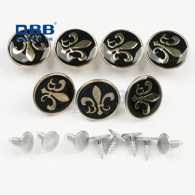 China Customized type shiny fashionable printed nickel free brass jeans button with logo for garment for sale