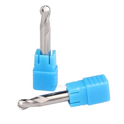 China 16mm hrc45 carbide solid 2 flute fresas cutting tool carbide ball nose end mill for aluminum for sale