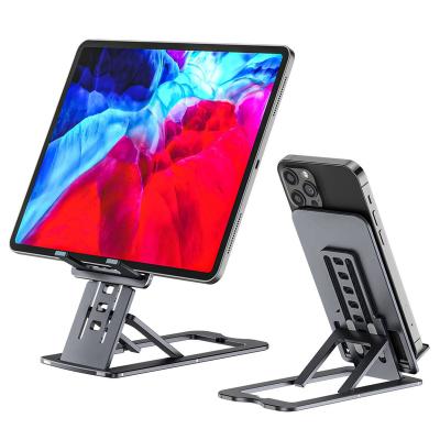 China Adjustable Metal Folding Desktop Phone Holder Stand For iPhone Universal Portable Foldable Tablet Table Stand Soporte Movil Desk Support for sale