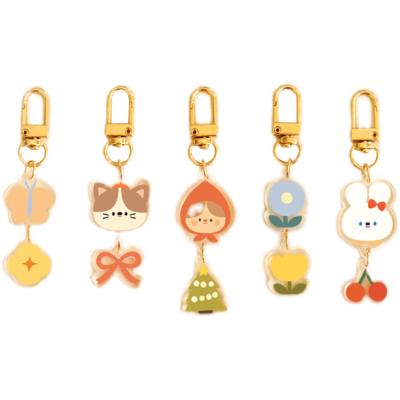 China Custom Key Ring Keychain For Gifts Cartoon Character Key Ring Indicator/Logo Plastic Acrylic Charms Motel Free Samples Promotion Gifts for sale