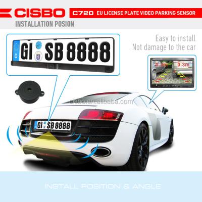 China Stable Multi Color European Parking License Plate Sensor Rear Camera Without Drill for sale