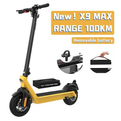 China 10 Inch 1000w Two Wheels China Unisex Cheap Kick Scooters Motor Removable Battery Collapsible Folding Powered Off Road Electric Scooter for sale