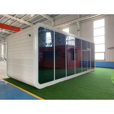 China Modern Two Sided Glass Container House Popular Apple Booths Interconnected Prefab House For Restaurant Living Office for sale