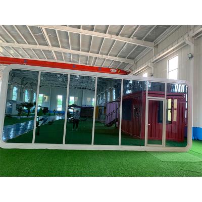 China Best Quality Modern Design Container Office Mini Modern Design Meeting Pod Prefab House Assembled Apple Booth With Aluminum Plate for sale