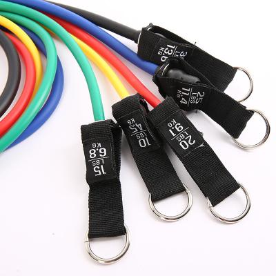 China OEM 11Pcs/Set Durable Portable Fitness Equipment Exercise Training Expander Elastic Band for sale