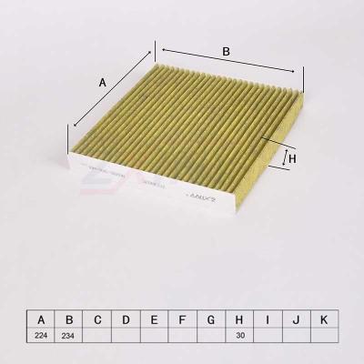 China High Efficiency OEM Conditioner Pleated Activated Air Car Filter Cloth for sale