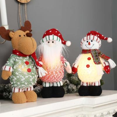 China Lovely LED Light Santa Claus Snowman Elk Long Legs Xmas Tree Hanging Toy For New Year Gift Kids Christmas Ornaments for sale