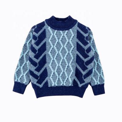 China Autumn Winter Wool Brand Knitwear Crewneck Sweaters Custom Logo Jacquard Anti-Shrink Kid Knit Sweater Wholesale for sale