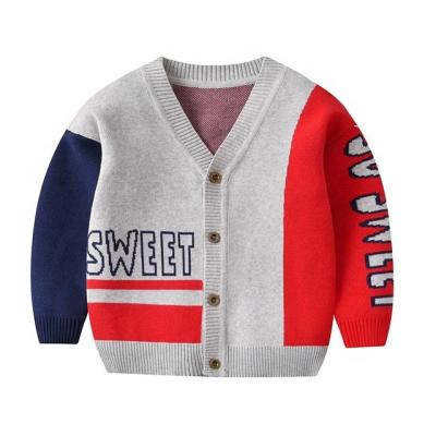 China 2022 Sales Kids Sweaters Anti-shrink Warm Winter Keep Warm Baby Striped Cardigan Knit Embroidery Sweater Sleeves Long Button Up Baby Boy C for sale