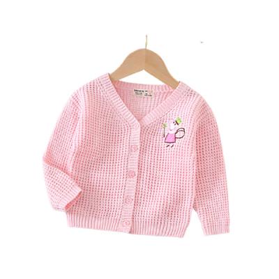 China Anti-wrinkle autumn and winter infants clothes 100% cotton knit cardigan coat babies V-neck 0-3 years old sweater for sale