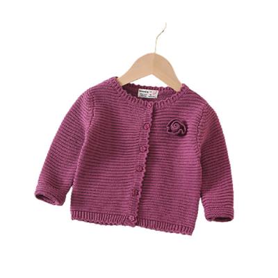 China Anti-wrinkle Babies Knitted Pure Cotton Childrenswear Korean Style Warm Autumn Infants Cardigan Coat And Sweater Spring 0-3 Years Old for sale