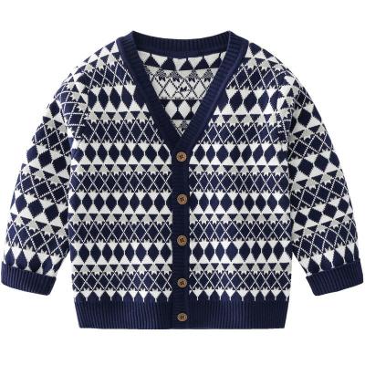 China 4 High Quality Anti-Shrink Baby 10years Kids Toddler Boy Winter Christmas Clothing Button Up Knitted V-Neck Cardigan Coat Sweater for sale