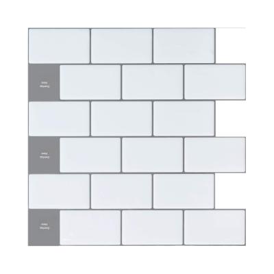 China Waterproof White Peel And Stick Tile Backsplash Stick On Decorative Tiles Modern 12