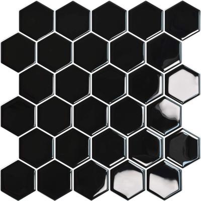 China Modern 3d wallpaper home decoration designs peel stick kitchen oil proof hexagon waterproof wall tile for sale