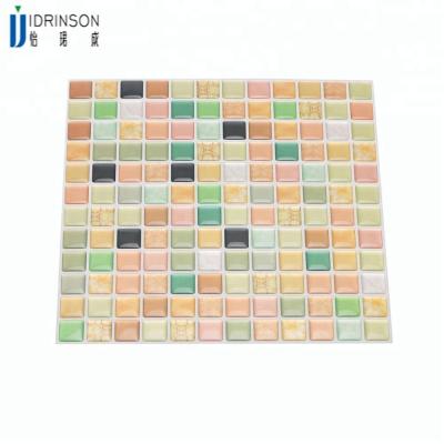 China Custom Waterproof Self Adhesive Bathroom Kitchen DIY Sticker Decal Wall Tile Mosaic Home Decor for sale