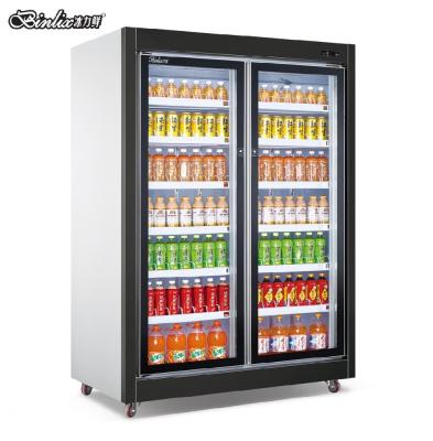 Chine Upright Single-temperature 2 Door Supermarket Beer Milk Yogurt Display Cooler Drinking Equipment Store Commercial Fridge à vendre