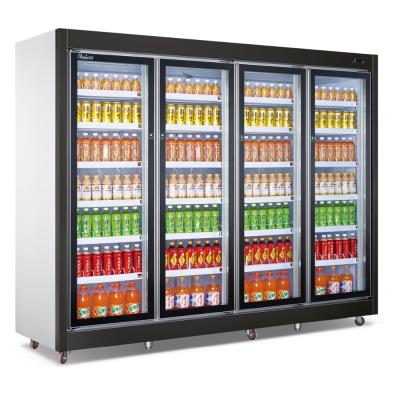 China Single-temperature Upright Commercial Supermarket Ice Cream Display Freezer 4 Glass Door Equipment Te koop