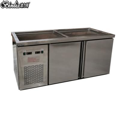 China Double-temperature cooler and worktable warmer equipment for ship stainless steel refrigerator for sale