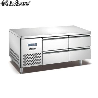 China Single-temperature 4 Drawers Workbench Temperature Freezer Stainless Steel Deep Fridge 1.5m for sale