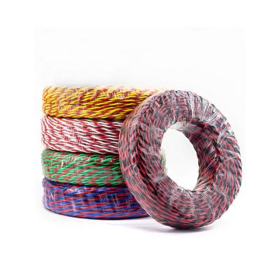 China Connecting And Control Wires PVC Insulated Flexible Copper RVS Twisted Pair Electrical Wire Cable Multi Color Stranded for sale