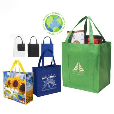 China Wholesale Custom Eco Friendly Printed Eco Friendly Recycle Ecobag Reusable Grocery TNT PP Laminated Non Woven Fabric Tote Shopping Bags for sale