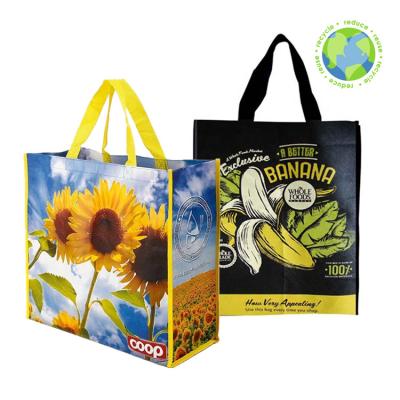 China Eco Friendly Reusable Grocery Recycled Nonwoven Ecobag Nonwoven pp Woven Fabric Carry Shopping Bag With Custom Printing Logo Nonlaminated for sale