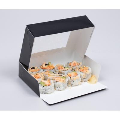 China Cheap Disposable Sushi Custom Packaging Logo Restaurant Take Out Kraft Disposable Paper Take Out Food Boxes for sale