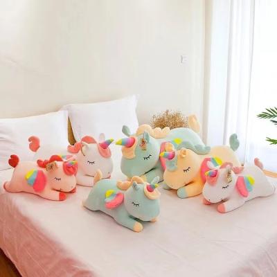 China Hot Selling Cute Fun Plush Toy Pink Rainbow Unicorn Stuffed Plush Soft Animal Pillows For Kids Babies for sale