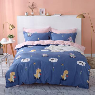 China King Size Bed Sheets Sustainable Printed 100% Cotton Set 4 Pieces Luxury Bamboo Cotton Kids Home Bedspread Protector Sheet for sale