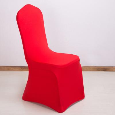 China Simple Red High Quality High Elastic Spandex Wedding Hotel Banqute Party Chair Cover for sale