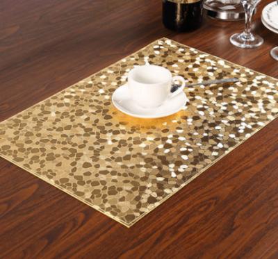 China Waterproof Flower Thickened European Style PVC Heat Insulation Place Mat for sale