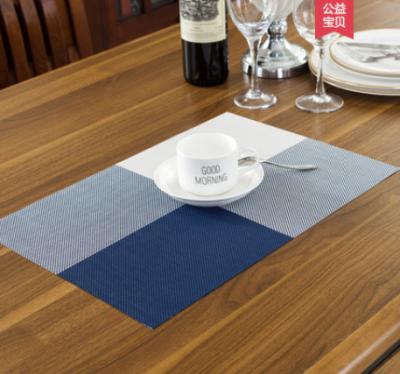 China Navy Blue Waterproof Series Thickened European Style PVC Heat Insulation Place Mat. for sale