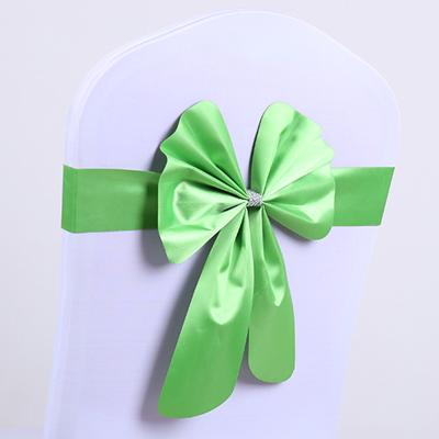 China Simple Round Chair Sashes Green Wedding Arch Chair Cover For Wedding Decoration for sale