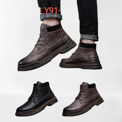 China New Fashion Outdoor Men's Fashion Trend Logo Trainers Men's Walking Boots Sneakers High Top Man Comfortable Adult Black Brown Custom Made for sale