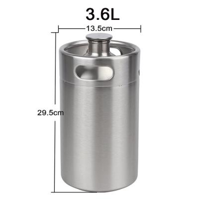 China Reusing 20L USA Slim 1/6 Metal Beer Barrel Mini Barrel 304 20 Stainless Steel Empty Beer Kegs For Brewing for sale