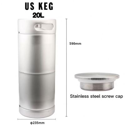 China Recycling Mini 20L USA Draft Beer Stainless Steel Beer Barrel Slim Standard 304 20 Liters Stainless Steel Beer Barrels for sale