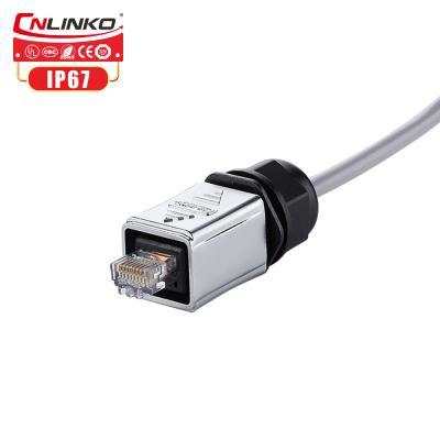 China CNLINKO IP67 signal cable connector RJ45 shield rj45 connector waterproof modular plug connector for sale