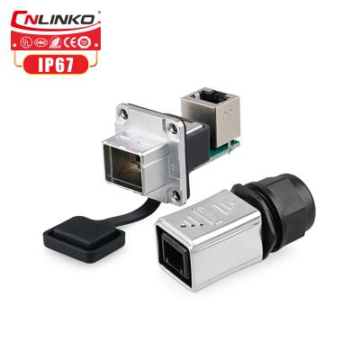 China CNLINKO RJ45 Signal Wire Connector Assembly Cable Connector Dual Ports Ethernet RJ45 Connector for sale